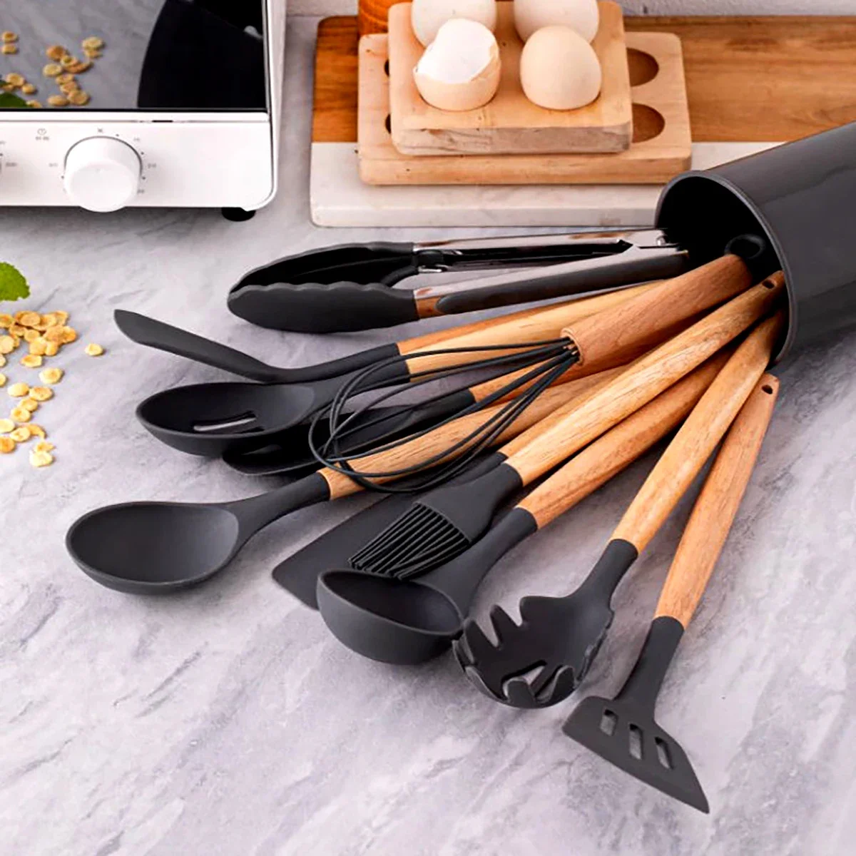 12Pcs Silicone Utensils Set No - đánh giá và giá Home Cooking Utensil Set