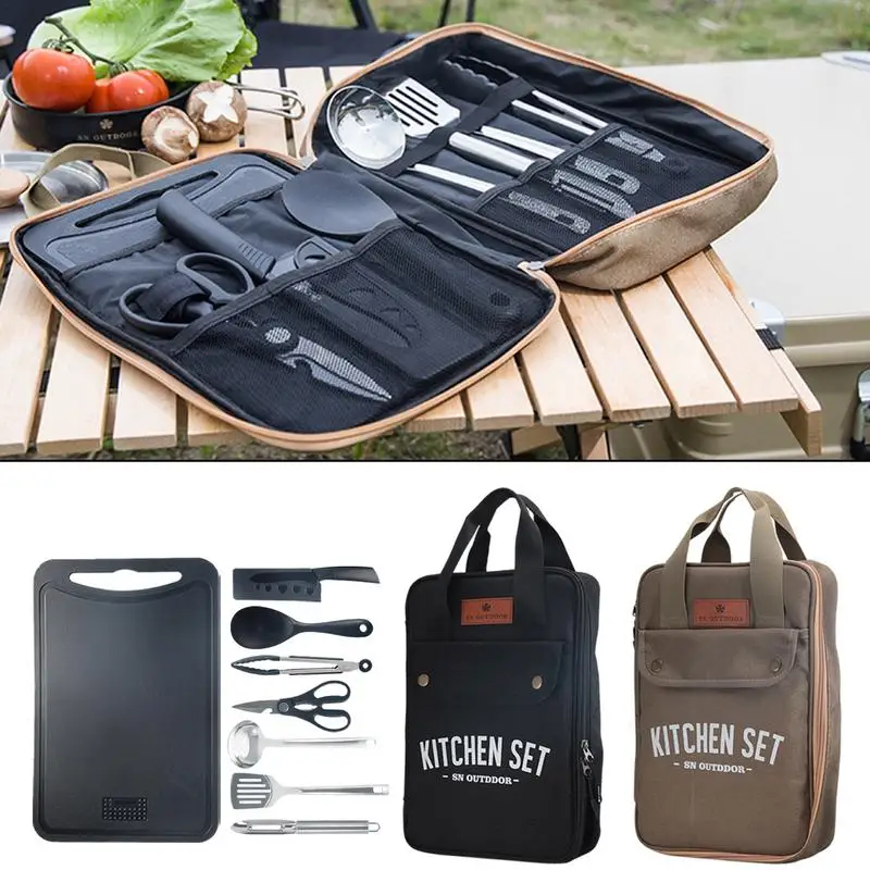 8pcs Camping Kitchen Cookware  - đánh giá và giá Home Cooking Utensil Set