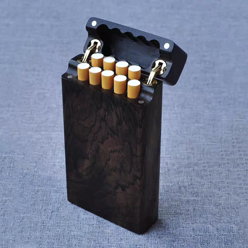 Ebony Flip Cigarette Case Port - đánh giá và giá Smoker Box Wood Chip