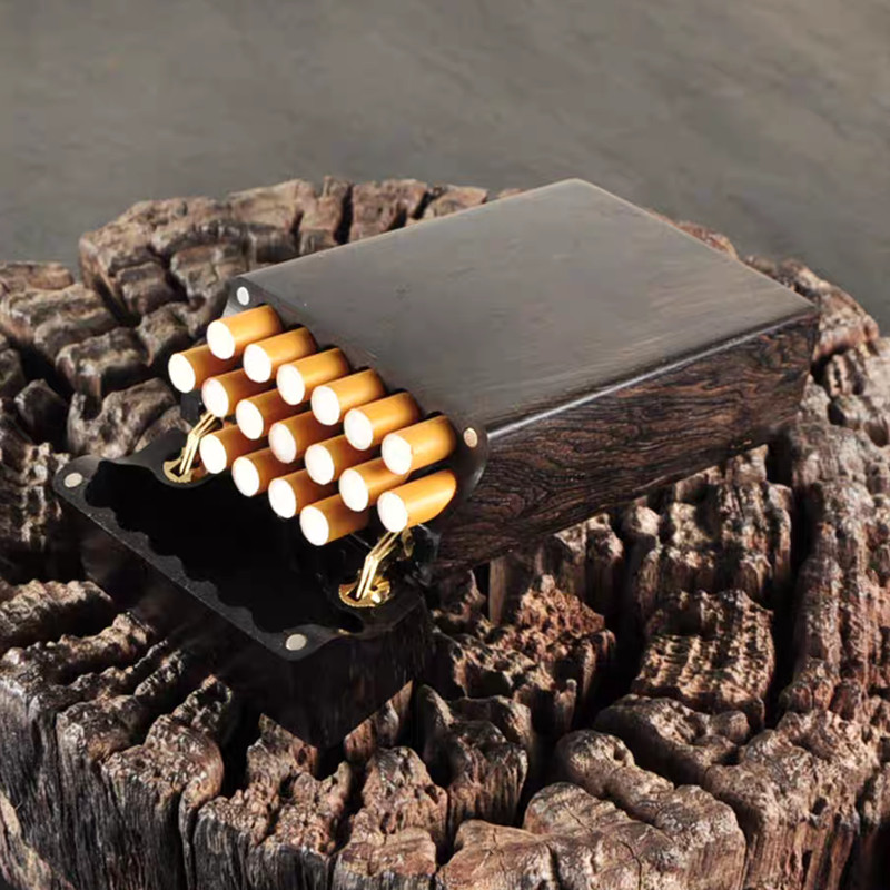 Ebony Flip Cigarette Case Port - đánh giá và giá Smoker Box Wood Chip