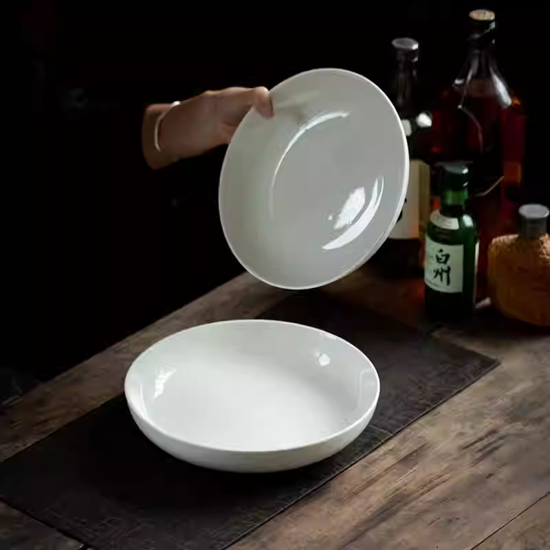 9.6 Inch White Porcelain Deep  - đánh giá và giá Home Cooking Meal