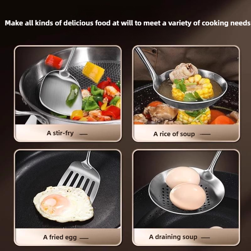 Food Stainless Steel Wok Spatu - đánh giá và giá Home Cooking Utensil Set